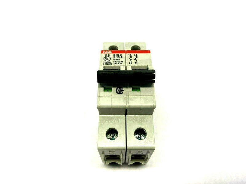 ABB S202U-K15A Circuit Breaker 2 Pole 15A 240V 2CDS272517R0457 - Maverick Industrial Sales