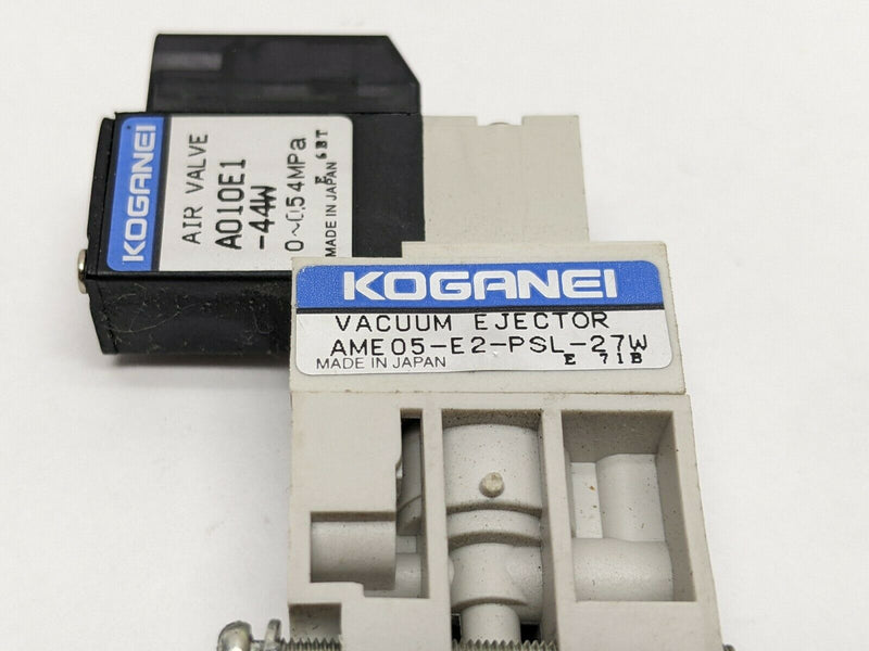 Koganei AME 05-E2-PSL-27W Vacuum Ejector w/ A010E1-44W Air Valve - Maverick Industrial Sales