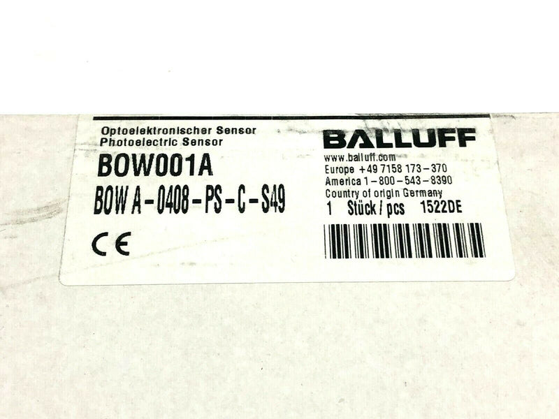 Balluff BOW A-0408-PS-C-S49 Optical Window Sensor BOW001A - Maverick Industrial Sales
