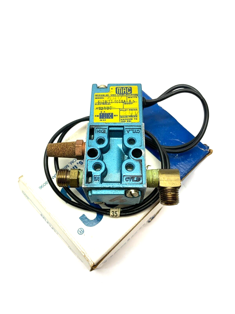 MAC Valves 612B-11-601BA 4-Way Solenoid Valve 24VDC 8.5W WITH BOX - Maverick Industrial Sales