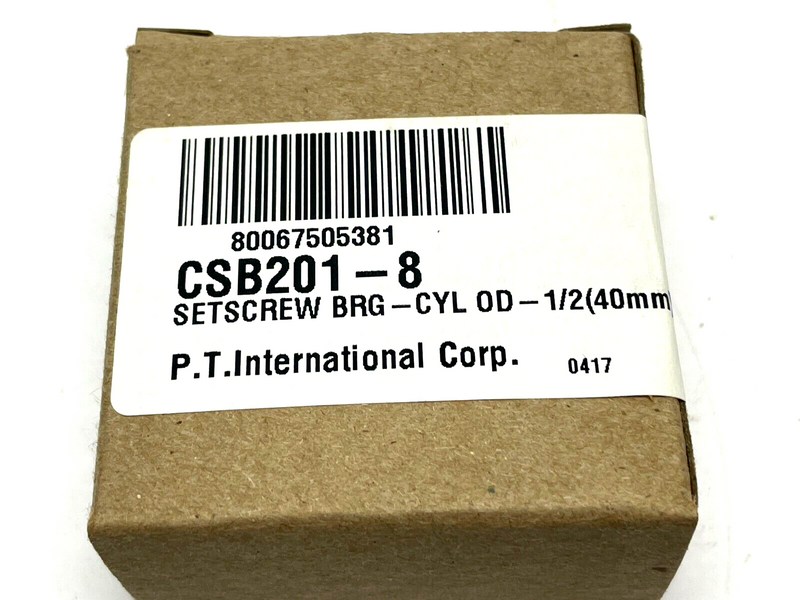 PTI CSB201-8 Set Screw Insert Bearing 1/2" - Maverick Industrial Sales