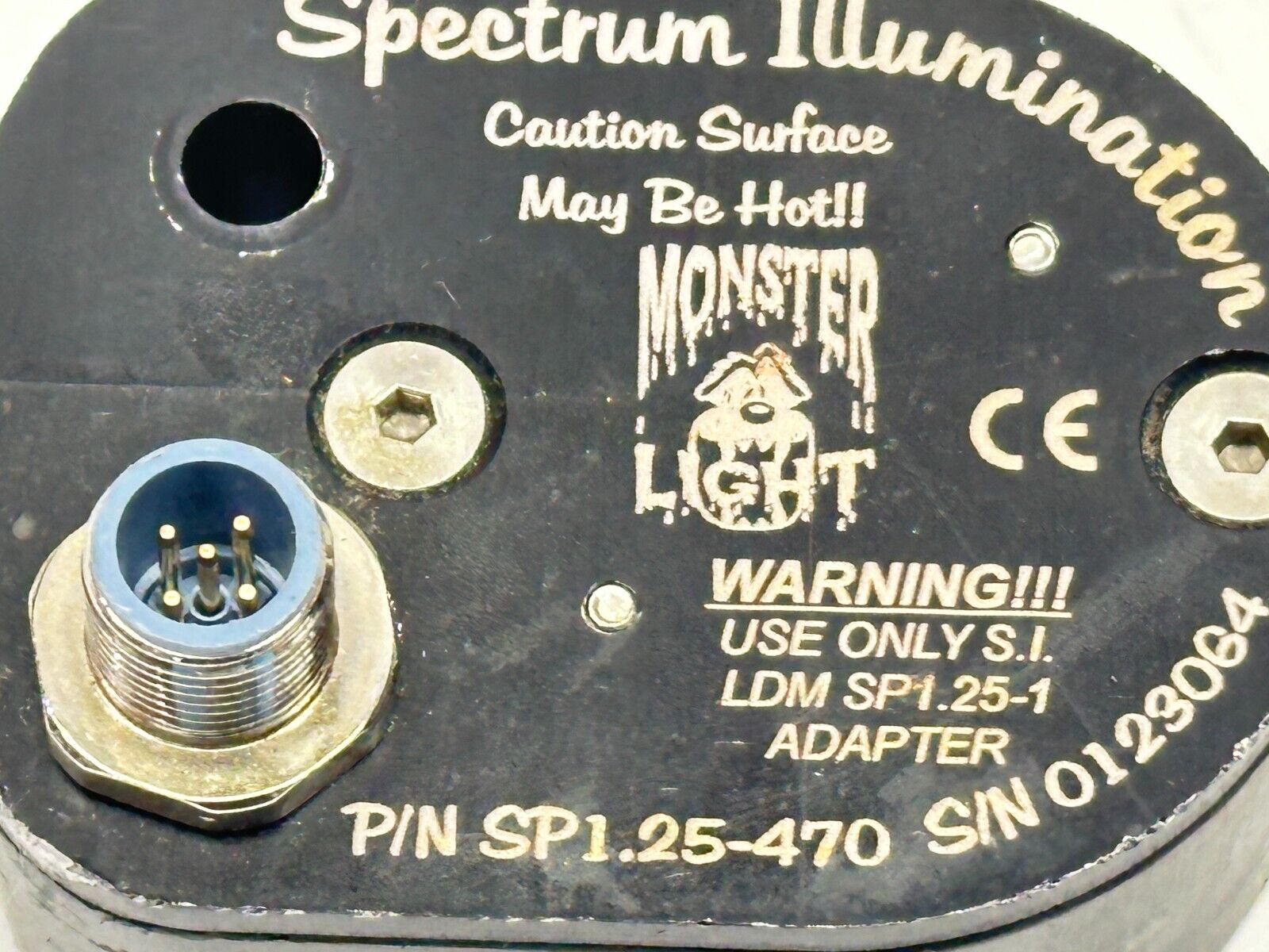 Spectrum Illumination SP1.25-470 Monster Light Blue LED Spot Light CRACKED LENS - For parts or not working - Maverick Industrial Sales