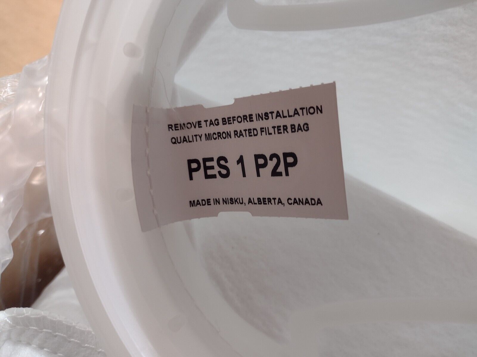 PES1P2P Polyester Felt Bag Filter with Plastic Flange, 1 Micron, Case OF 50 - Maverick Industrial Sales