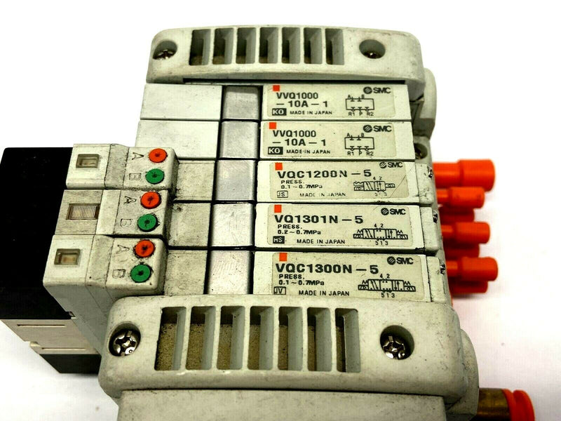 SMC VV5QC11 Series Manifold 5 Station w/ 1000 Series Pneumatic Valves - Maverick Industrial Sales