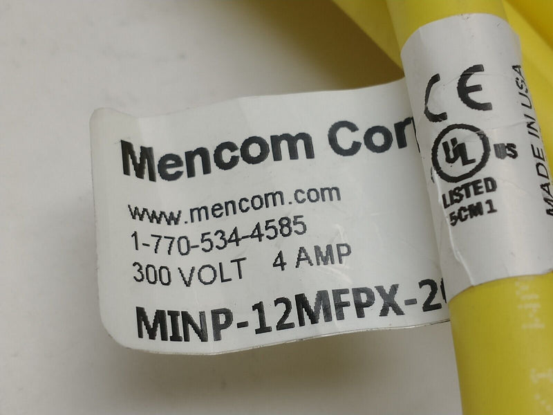 Mencom MINP-12MFPX-20 MIN Size III Cordset, 12P, Male To Female 1-1/8", 20FT - Maverick Industrial Sales