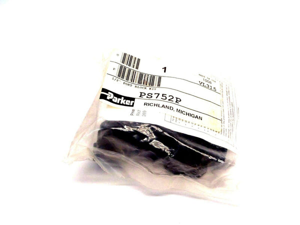 Parker PS752P Black 1/2" Port Block Kit for 06/16 Series Pneumatic Filters - Maverick Industrial Sales