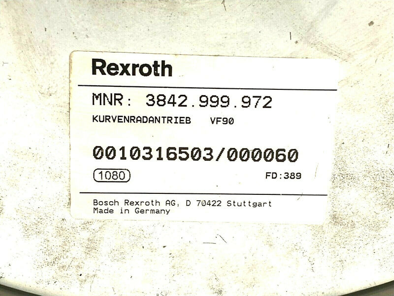 Bosch Rexroth 3842999972 Curve Wheel Drive VF90 180 Degree - Maverick Industrial Sales