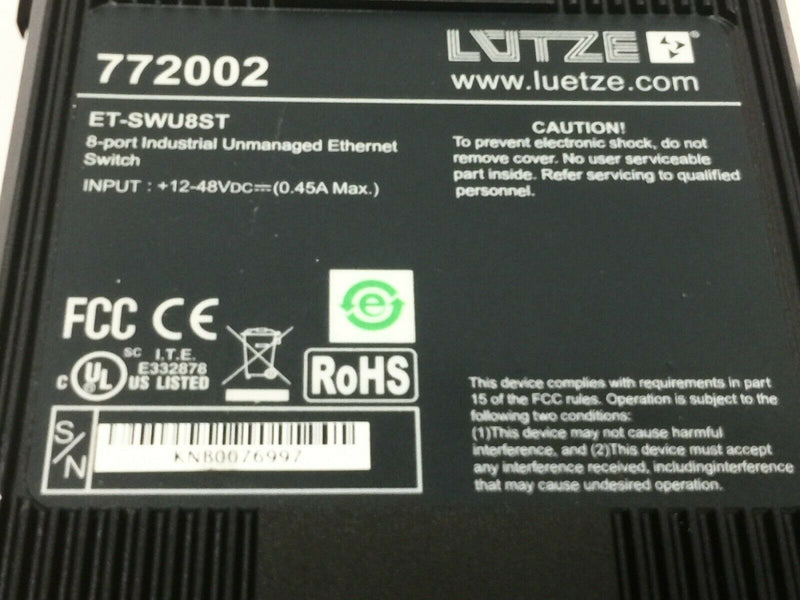 Luetze ET-SWU8ST Unmanaged Ethernet Switch - Maverick Industrial Sales