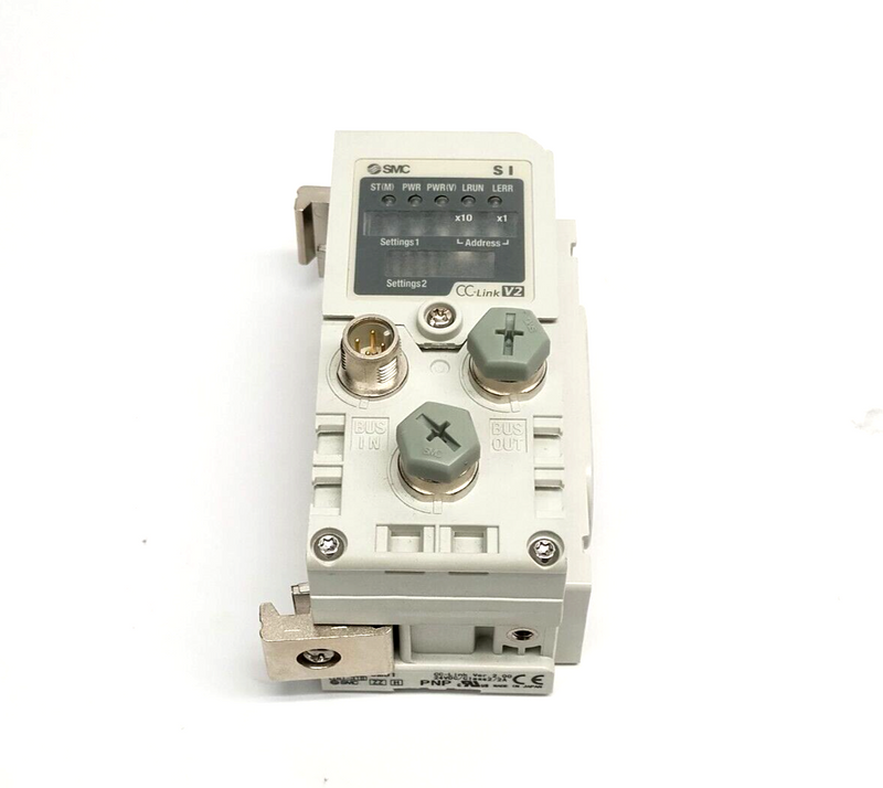 SMC EX600-SMJ1 CC-Link Ver. 2.00 Serial Transmission Unit 24VDC CHIPPED CORNER - Maverick Industrial Sales