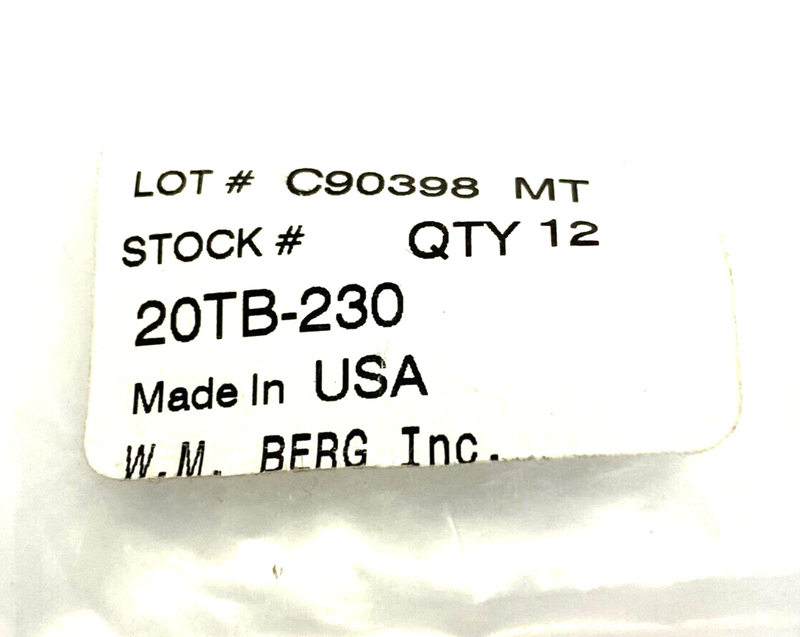 W.M. Berg 20TB-230 Flex-E-Grip Precision Polyurethane Timing Belt 1/4" Width RED - Maverick Industrial Sales