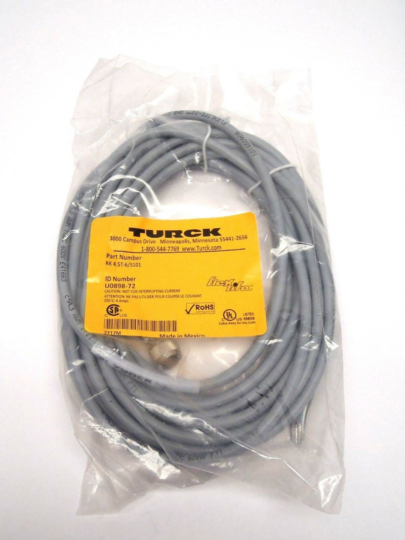 Turck RK 4.5T-6/S101 5 Wire Female Connector Flexlife Cordset U0898-72 - Maverick Industrial Sales