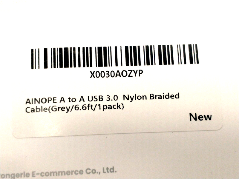 AINOPE AP514-2M USB 3.0 A To A Nylon Braided Cable, Grey, 6.6FT LOT OF 5 - Maverick Industrial Sales