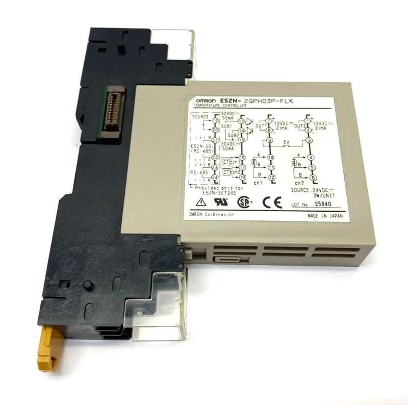 Omron E5ZN-2QPH03P-FLK Temperature Control Module w/ E5ZN-SCT18S-500 Base Module - Maverick Industrial Sales