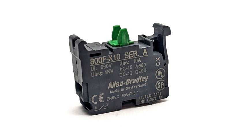 Allen Bradley 800F-X10 Ser A Contact Block 22.5mm Plastic 1 Normally Open - Maverick Industrial Sales