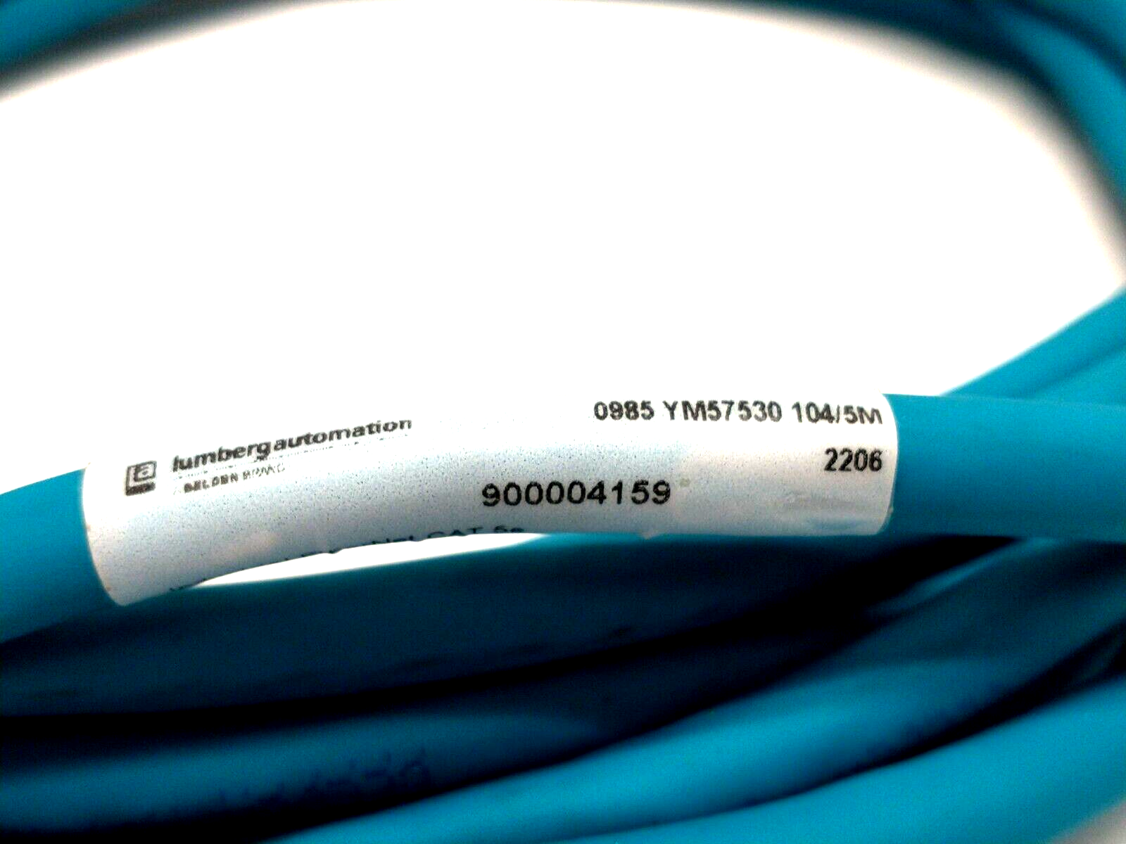 0985 YM57530 104/5M, 900004159 | Lumberg Automation 0985 YM57530 104/5M Ethernet Cable M12 To RJ45 5m 900004159 - New Other - Maverick Industrial Sales