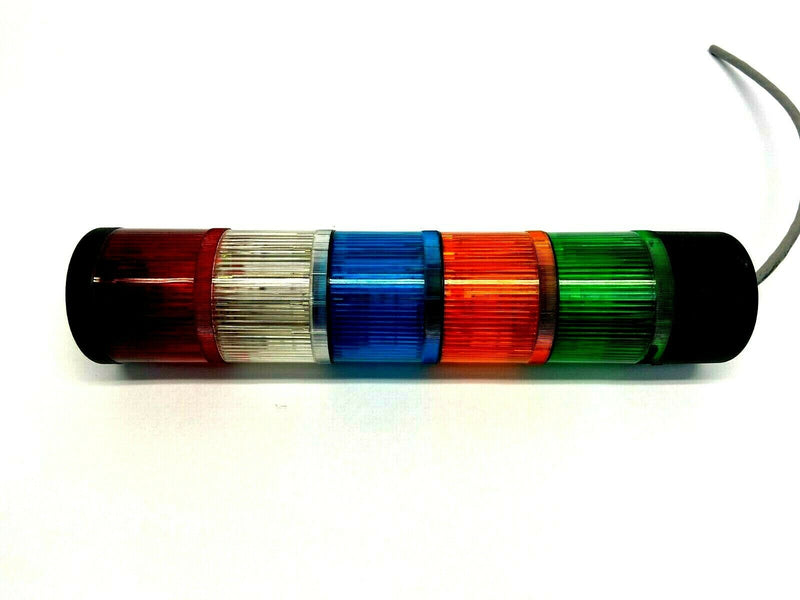 Telemecanique XVA-LC3 Stack Tower Light, Red, Clear, Blue, Orange, Green w/ Base - Maverick Industrial Sales