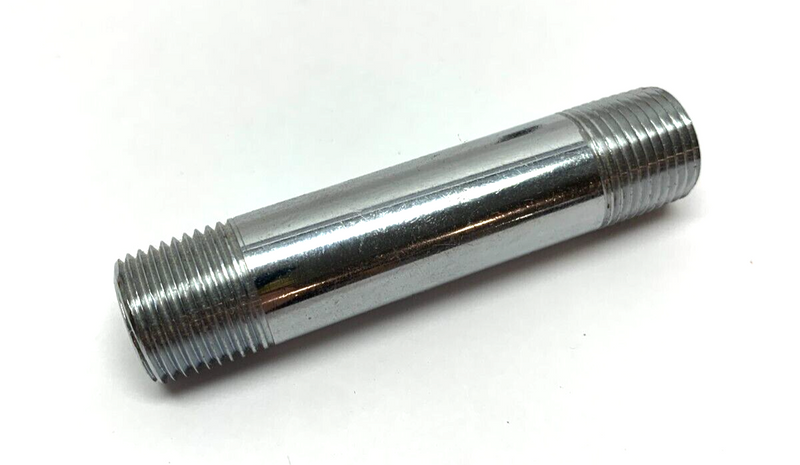 3/8" x 3" Chrome Pipe Nipple Threaded 3 Inch Length 3/8 Inch Diameter LOT OF 2 - Maverick Industrial Sales