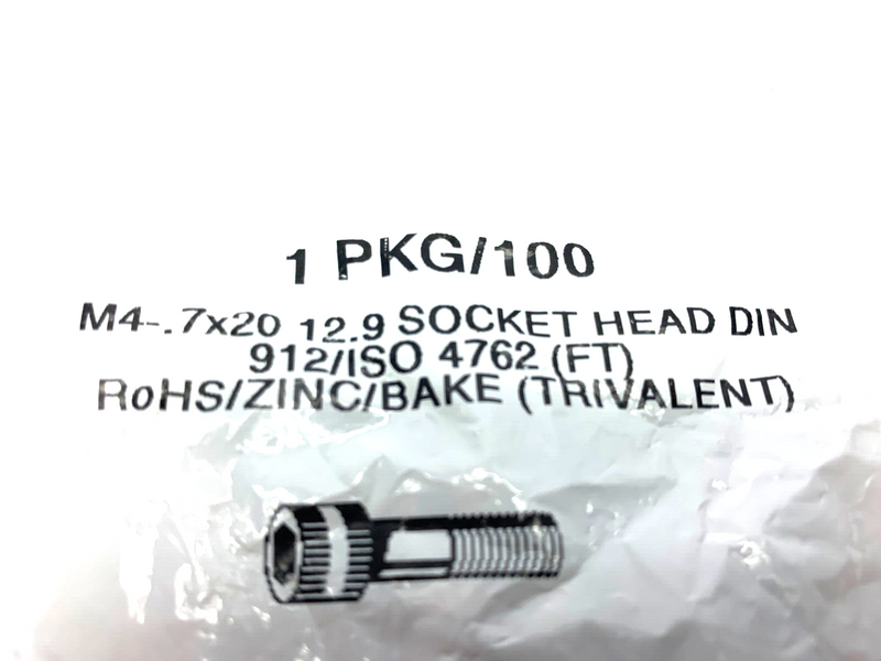 MKCS04C0209ZPKG M4-.7x20 12.9 Socket Head Cap Screws DIN 912/ISO BAG OF 100 - Maverick Industrial Sales