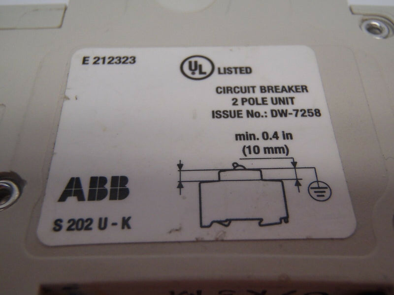 ABB S202UK5A 240V Circuit Breaker 50/60Hz 10kA IR - Maverick Industrial Sales