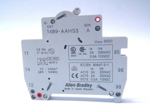 ALLEN BRADLEY 1489-AAHS3 Signal AND Auxiliary Switch - Maverick Industrial Sales