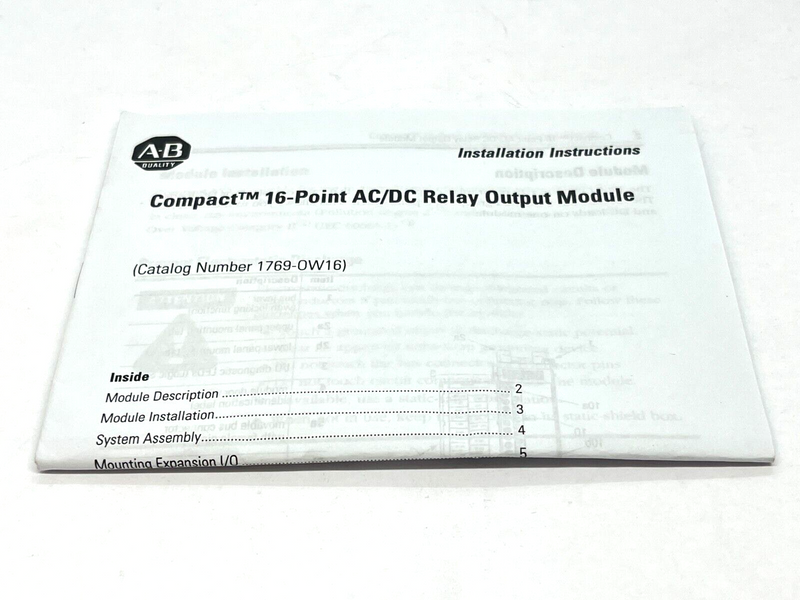 Allen Bradley 1769-OW16 Compact 16-Point AC/DC Relay Installation Instructions - Maverick Industrial Sales
