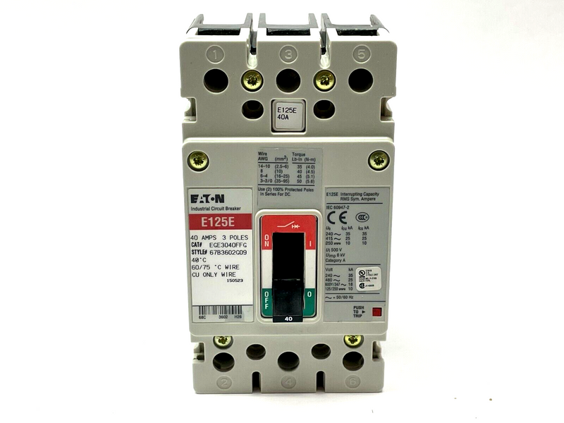 Eaton EGE3040FFG Industrial Circuit Breaker 40A 3-Pole 600Y/347VAC - Maverick Industrial Sales