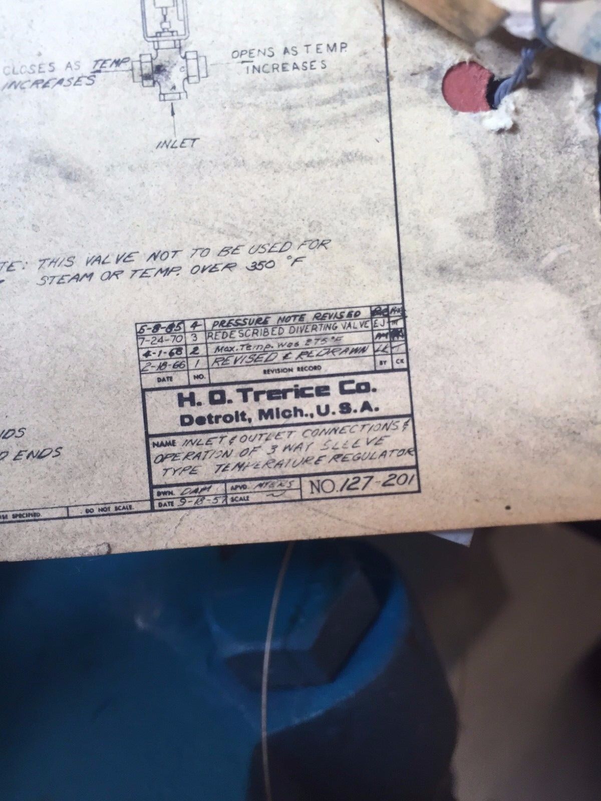 Trerice Co 127-201 4" Flanged Tee Valve w/ Temperature Pressure Regulator - Maverick Industrial Sales
