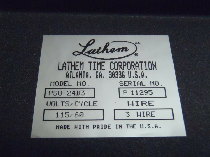 Lathem PS8-24B3 Time Clock Power Supply For 3 Wire System 115V 60Hz - Maverick Industrial Sales