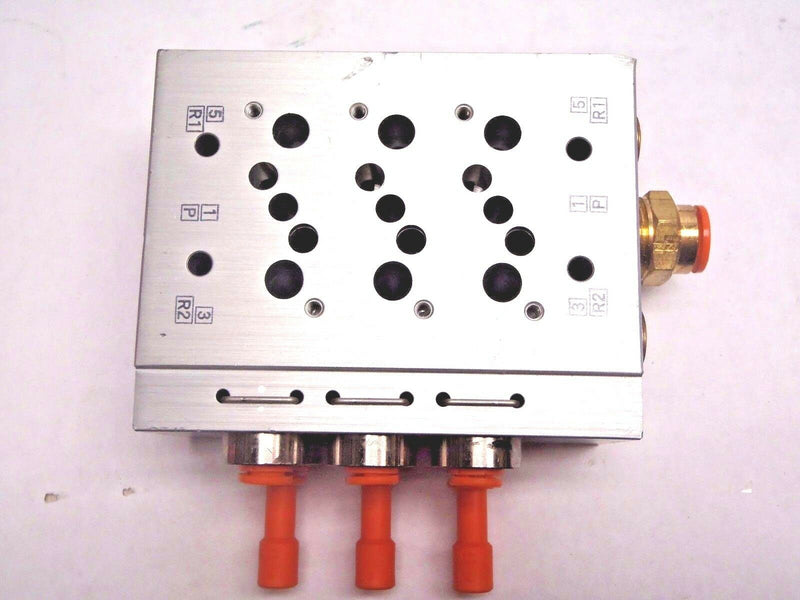3 Station Valve Manifold, For VQZ2000 Series, Base Mounted With 1/4"NPT Cylinder - Maverick Industrial Sales