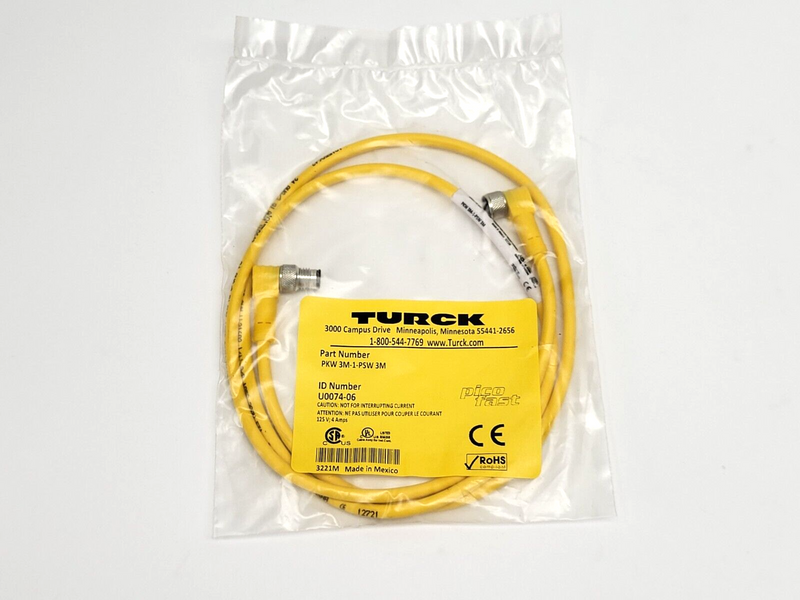 Turck PKW 3M-1-PSW 3M Actuator and Sensor Cordset U0074-06 - Maverick Industrial Sales