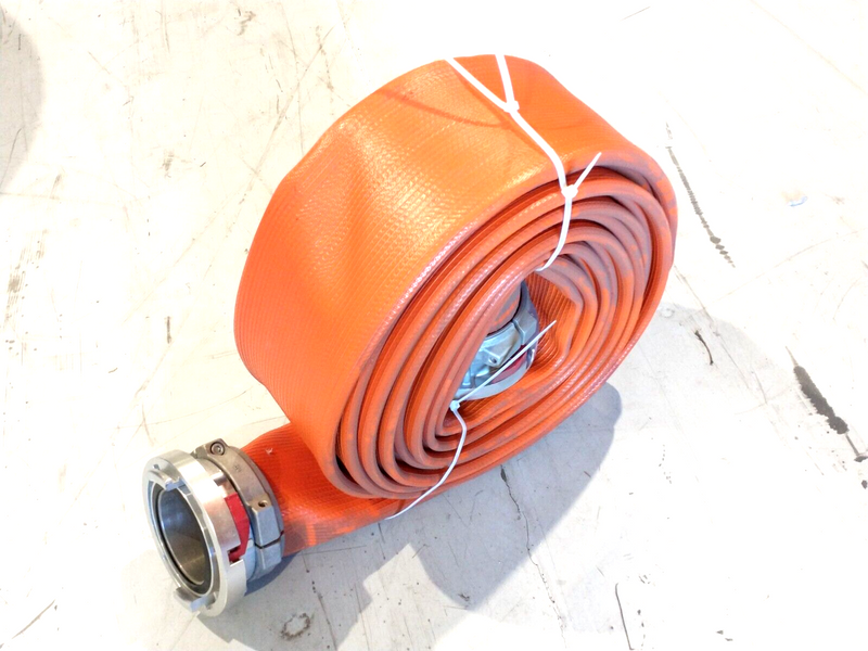 50R450OG 5" Dia. Orange Industrial Supply Hose, Storz Couplings, 50 FOOT 200PSI - Maverick Industrial Sales