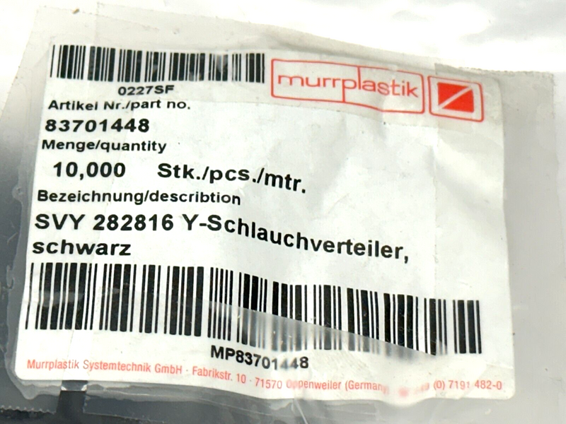 Murrplastik 83701448 Y-Shaped Conduit Wear Protector SVY 282816 LOT OF 10 - Maverick Industrial Sales