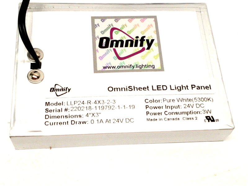 Omnify LLP24-R-4X3-2-3 OmniSheet Embedded LED Light Panel 4" x 3" 24V 5300K - Maverick Industrial Sales