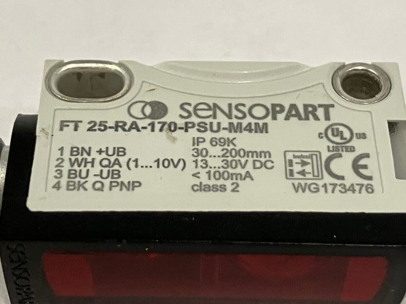 SensoPart FT 25-RA-170-PSU-M4M Miniature Distance Sensor - Maverick Industrial Sales