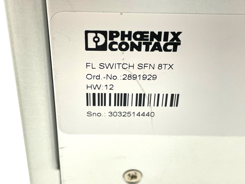 Phoenix Contact FL SWITCH SFN 8TX Industrial Ethernet Switch 2891929 - Maverick Industrial Sales