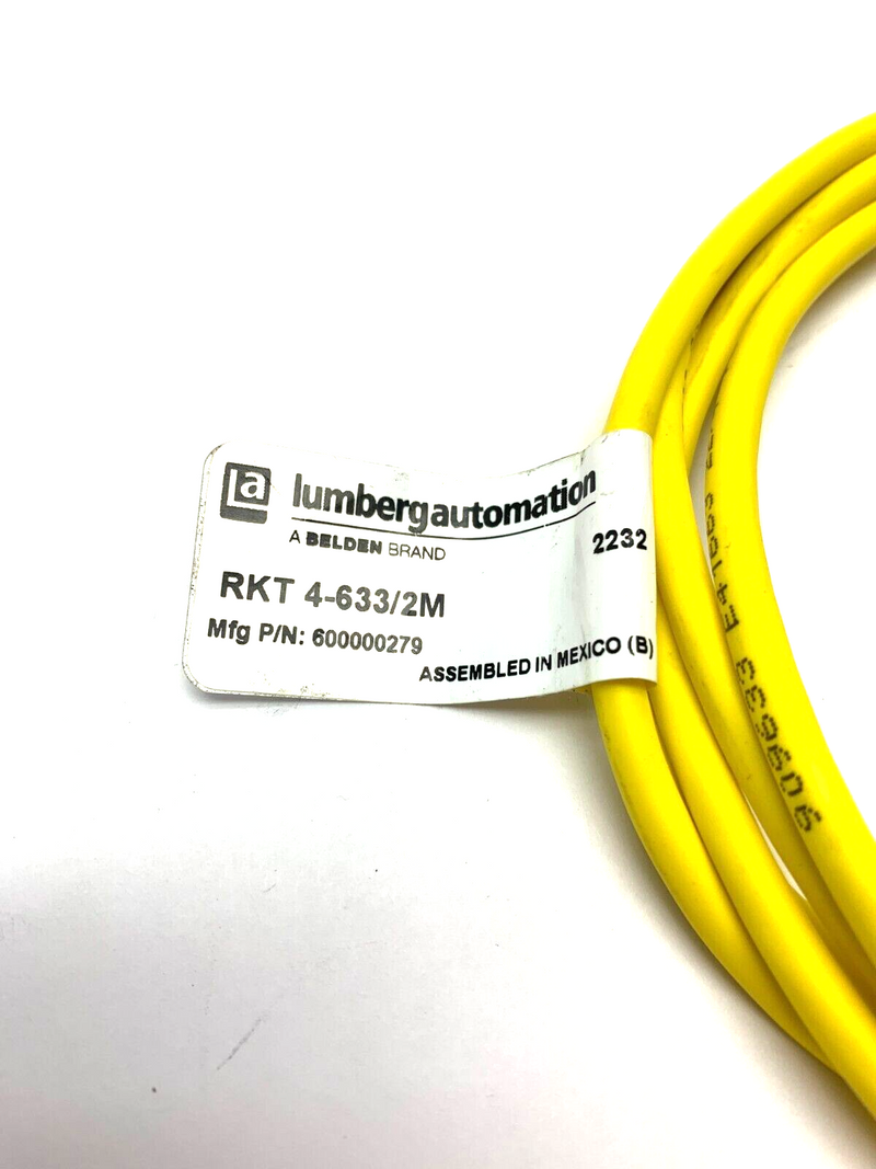 Lumberg Automation RKT 4-633/2M Single Ended Cordset Female 4 Pin - Maverick Industrial Sales