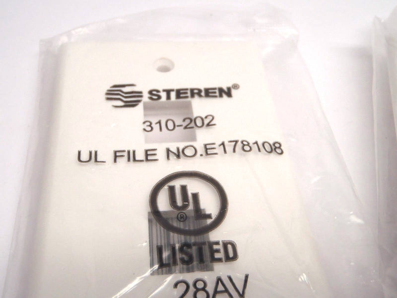 STEREN 310-202 Communication Circuit Accessory Wall Plate White LOT OF 3 - Maverick Industrial Sales