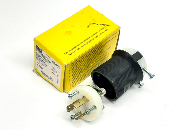 Hubbell HBL2311 Insulgrip Twist-Lock Plug 20A 125V 2 Pole 3 Wire Grounding - Maverick Industrial Sales