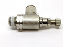 Metal Flow Control Valve Right Angle 1/4” Tube Push-To-Connect 7/16-20 Male - Maverick Industrial Sales