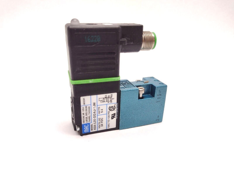 Mac Valves 45A-L00-DDAJ-1JM 24VDC Solenoid Valve with MURR 7000-42081 Connector - Maverick Industrial Sales