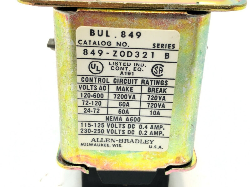 Allen Bradley 849-Z0D321 Ser. B Timing Relay - Maverick Industrial Sales