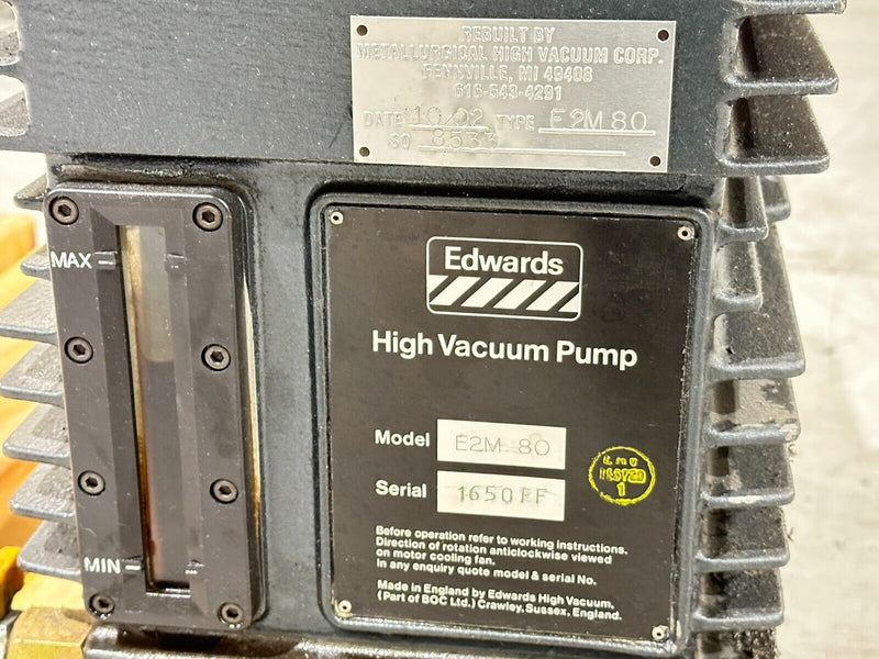 Edwards E2M80 Two-Stage High Vacuum Pump 208V 3-Phase - Maverick Industrial Sales