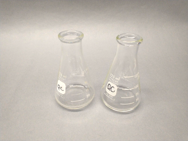 Pyrex 4980-125 Narrow Mouth Graduated Erlenmeyer Flask 125mL 4980 LOT OF 2 - Maverick Industrial Sales