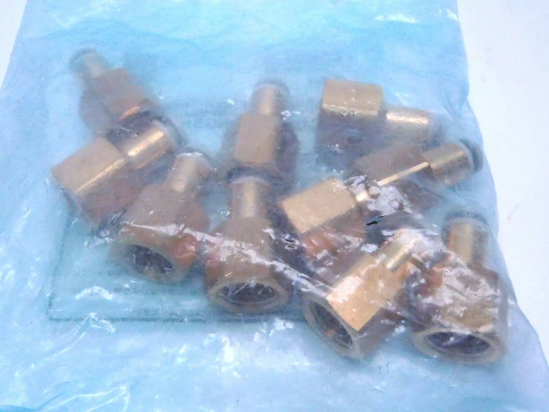 Lot of 10 SMC KQ2F04-02 Female Connector Fittings Brass - Maverick Industrial Sales