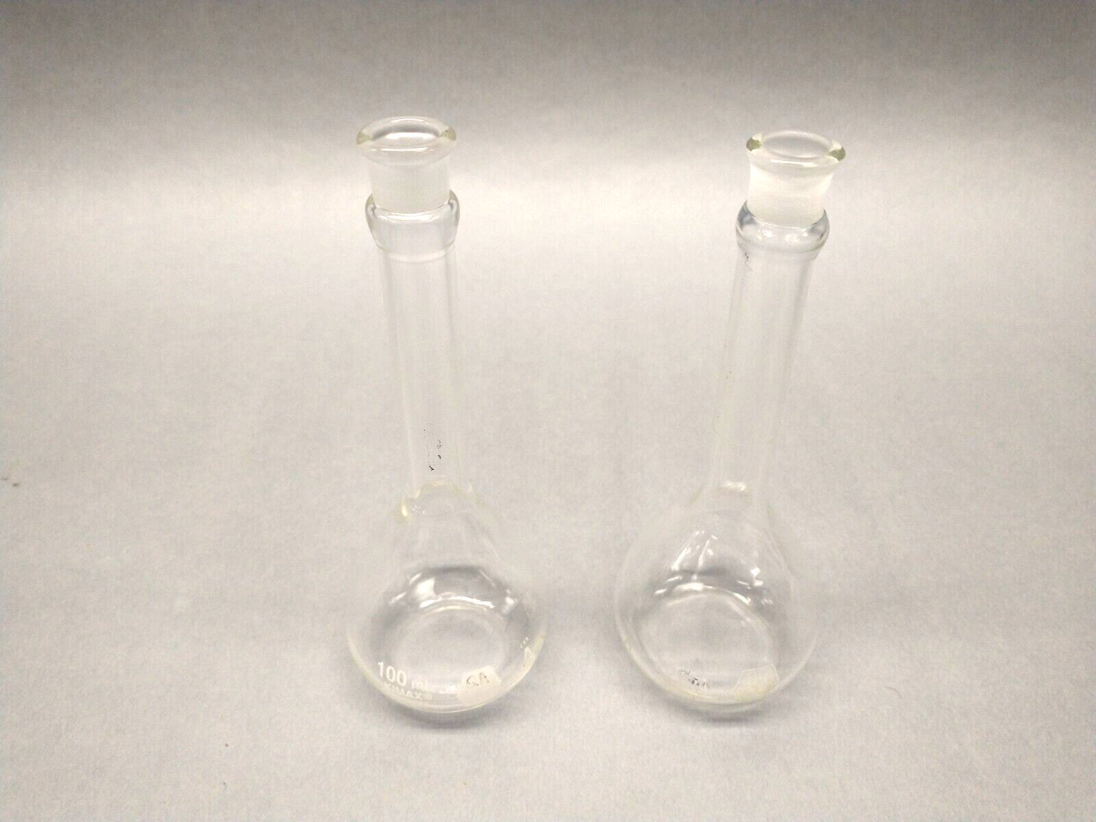 Kimble Kimax 28008-100 100mL & (2) 28014-100 100mL Volumetric Flask SET OF 3 - Maverick Industrial Sales