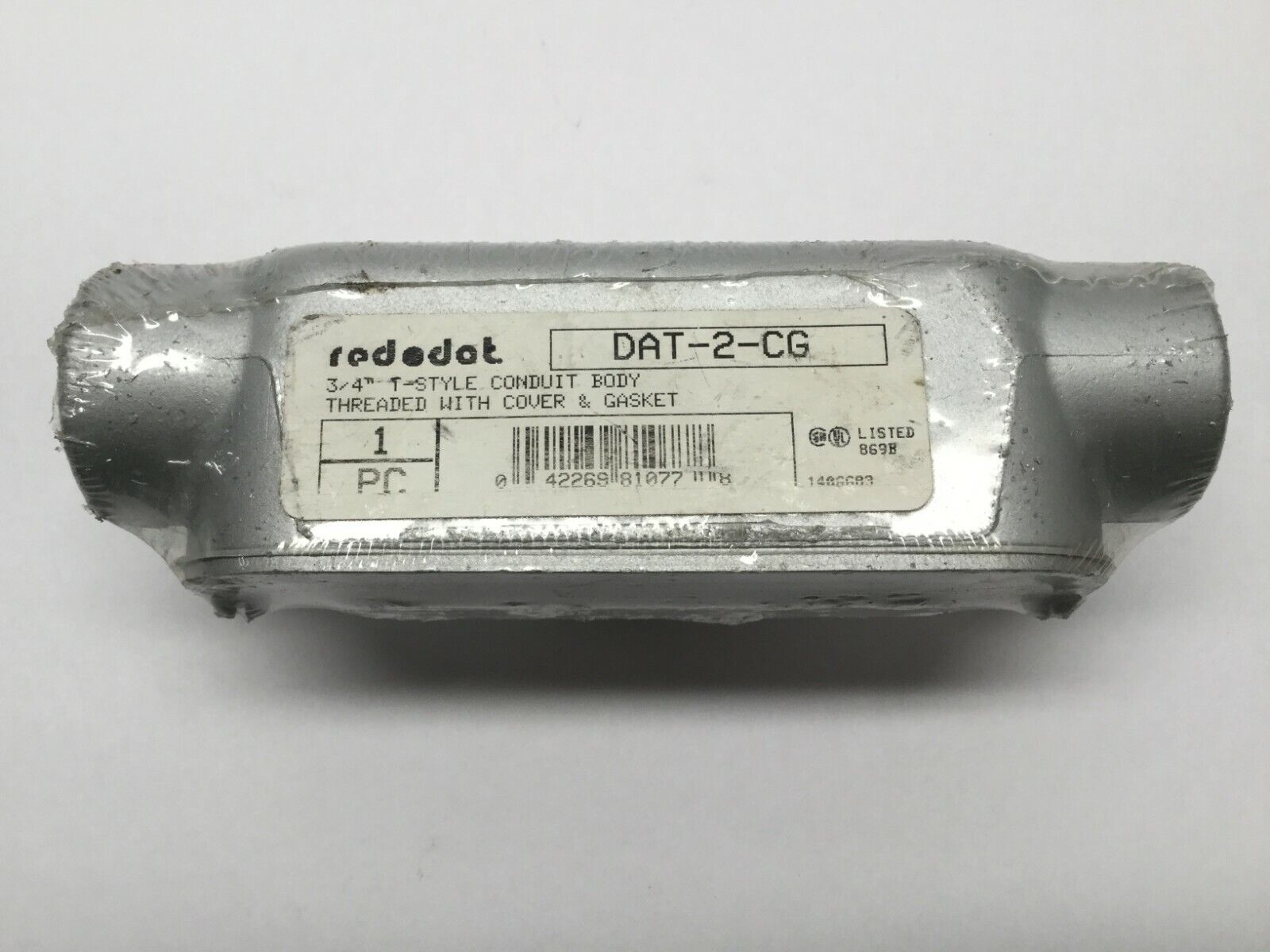 Red Dot DAT-2-CG  3/4" T-Style Conduit Body Threaded W/ Cover & Gasket - Maverick Industrial Sales
