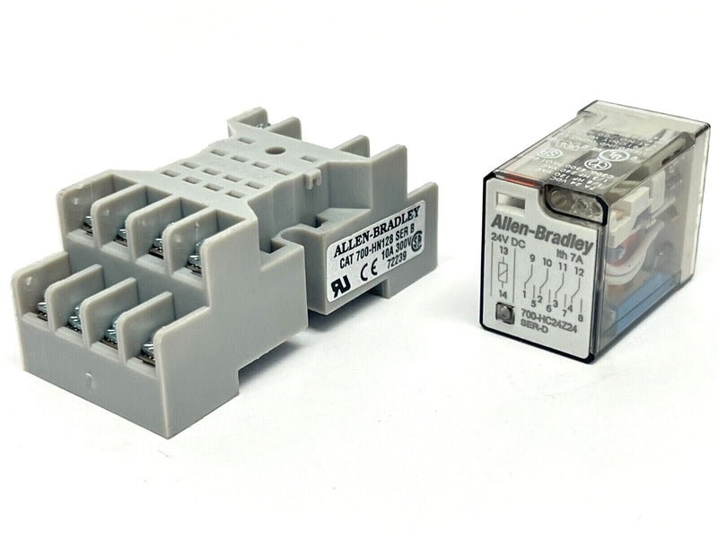 Allen Bradley 700-HC24Z24 Ser D Relay w/ 700-HN128 Ser B Base - Maverick Industrial Sales