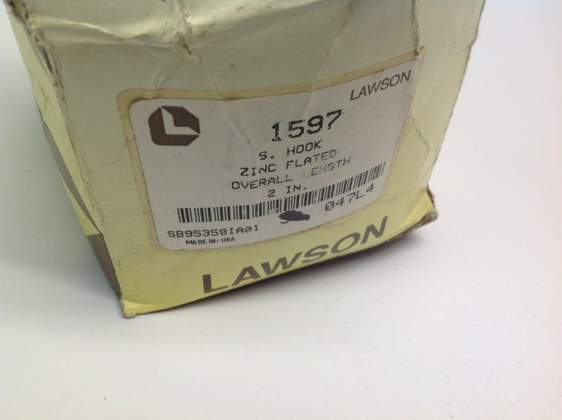 Lot of 28 Lawson 1597 S Hooks Zinc Plated Overall Length 2 In. - Maverick Industrial Sales