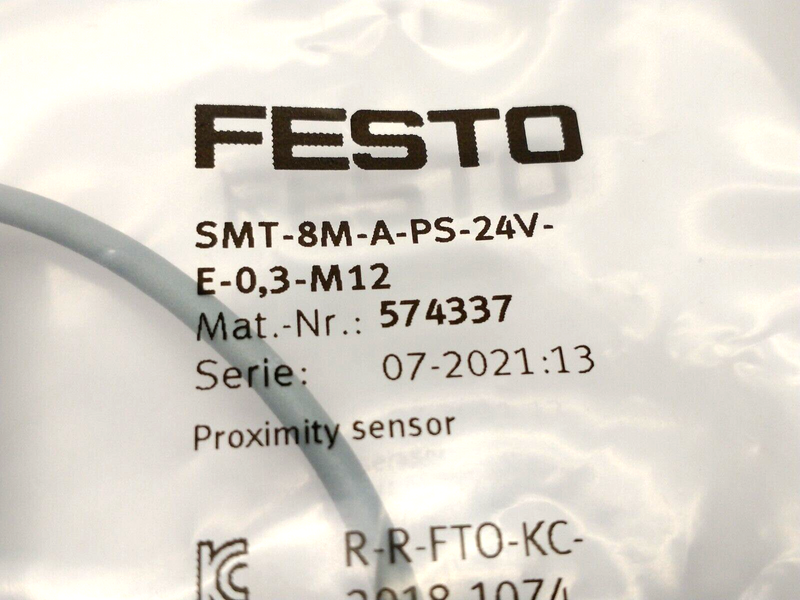 Festo SMT-8M-A-PS-24V-E-0,3-M12 T-Slot Proximity Sensor M12 3-Pin 0.3m 574337 - Maverick Industrial Sales