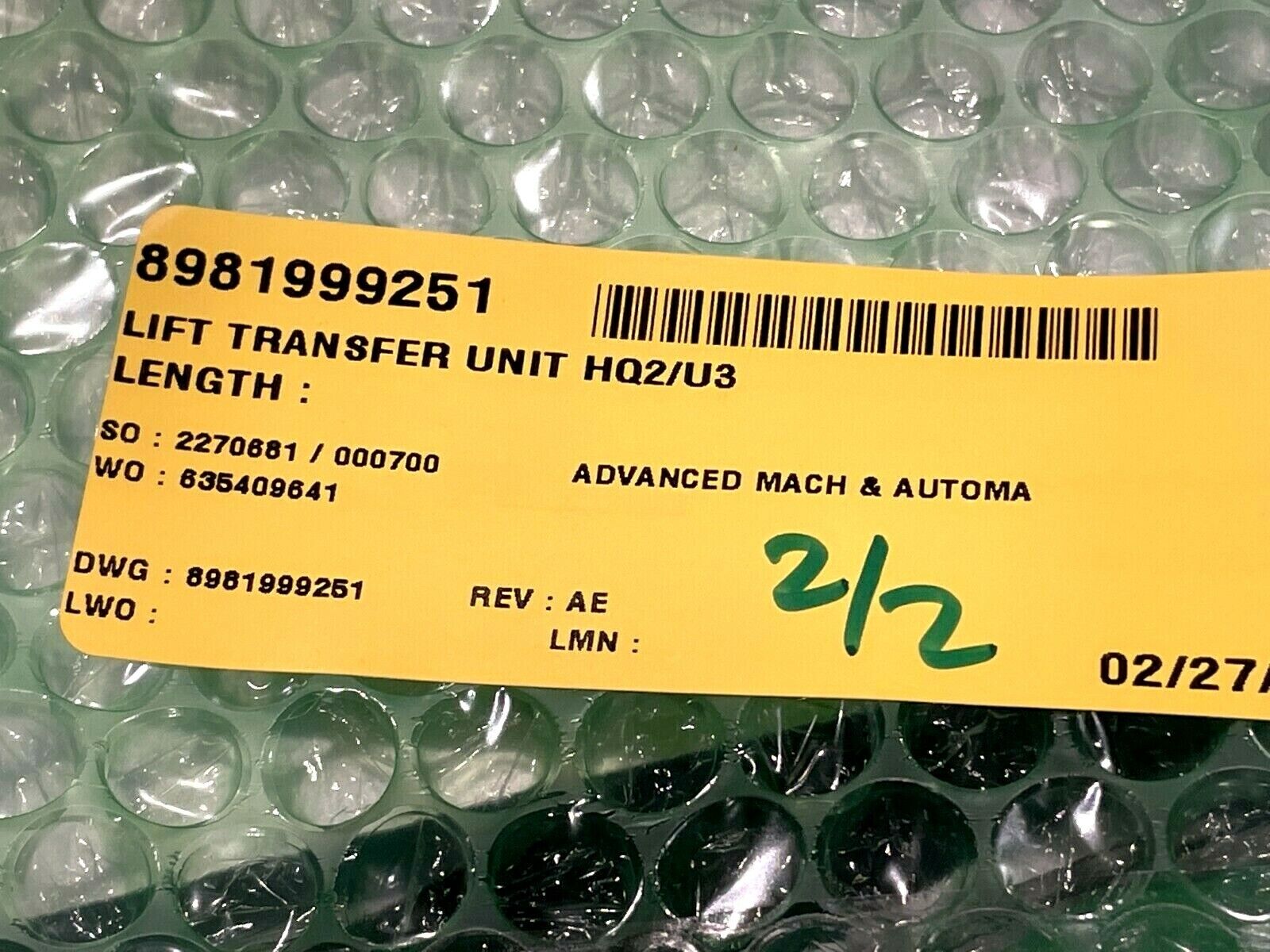 Bosch Rexroth 3841056096 Lift Transfer Unit HQ2-DPXBQ800BL1040 No Motor - Maverick Industrial Sales